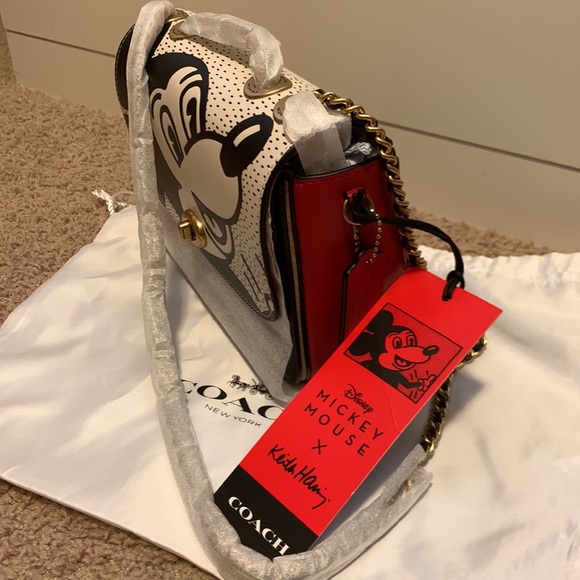 Coach Disney Mickey Mouse X Keith Haring Madison Shoulder Bag 19 - Picture 3 of 3